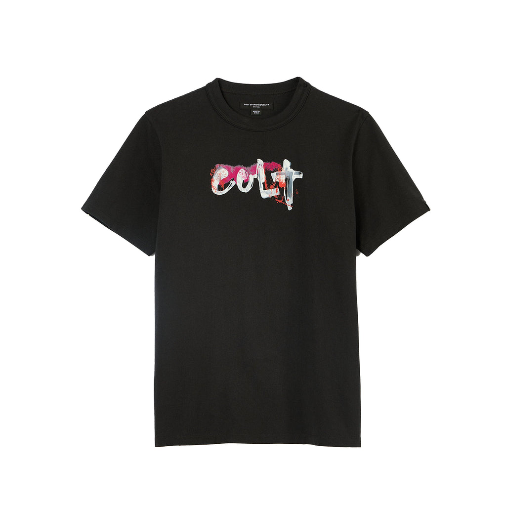 Cult's Short Sleeve Crew Neck Tee "Artist Logo" in Steel