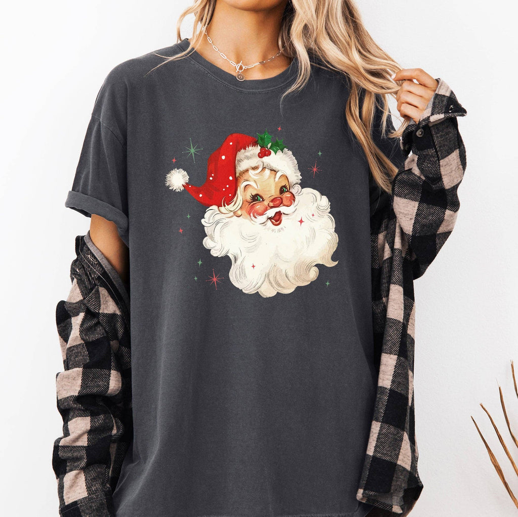 Retro Santa, Red Christmas Sparkles, Vintage, Winter Tshirt