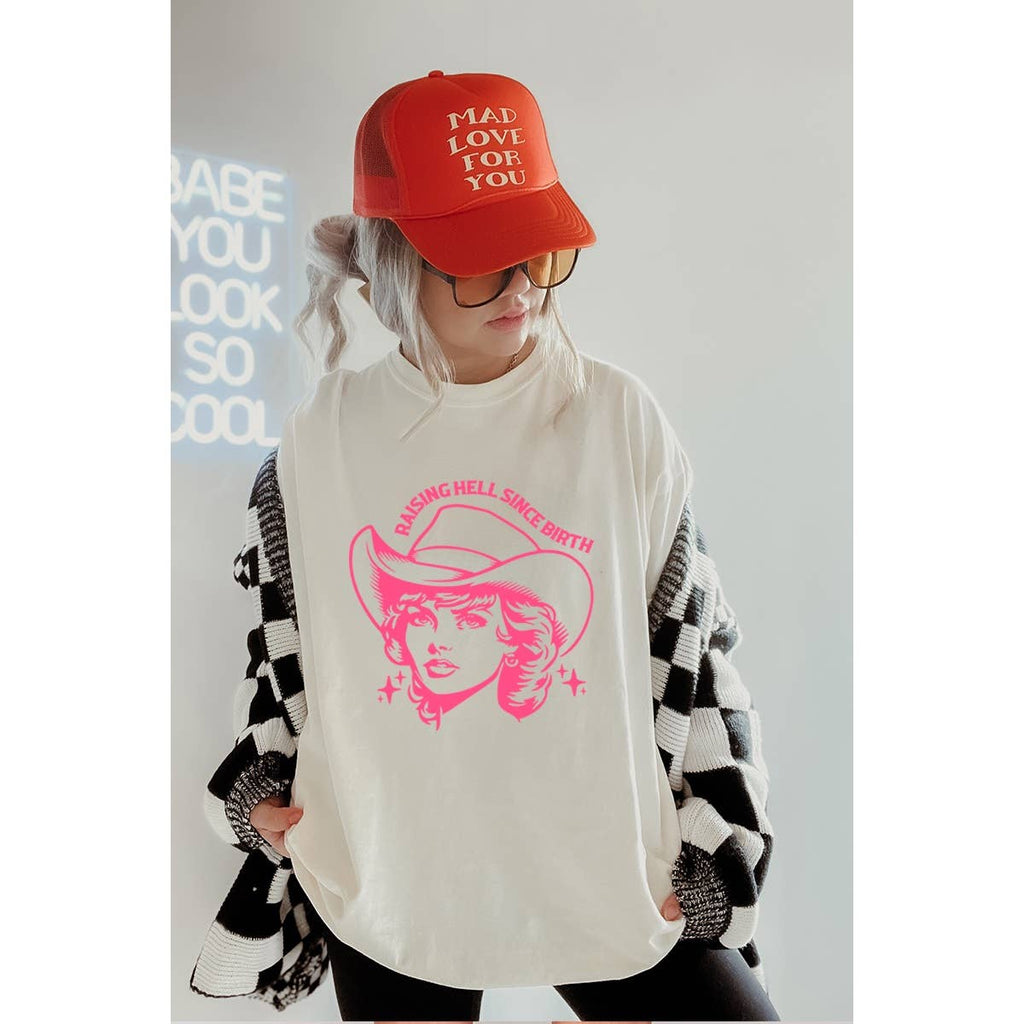 Raising Hells Since Birth Vintage Graphic Oversized Tee