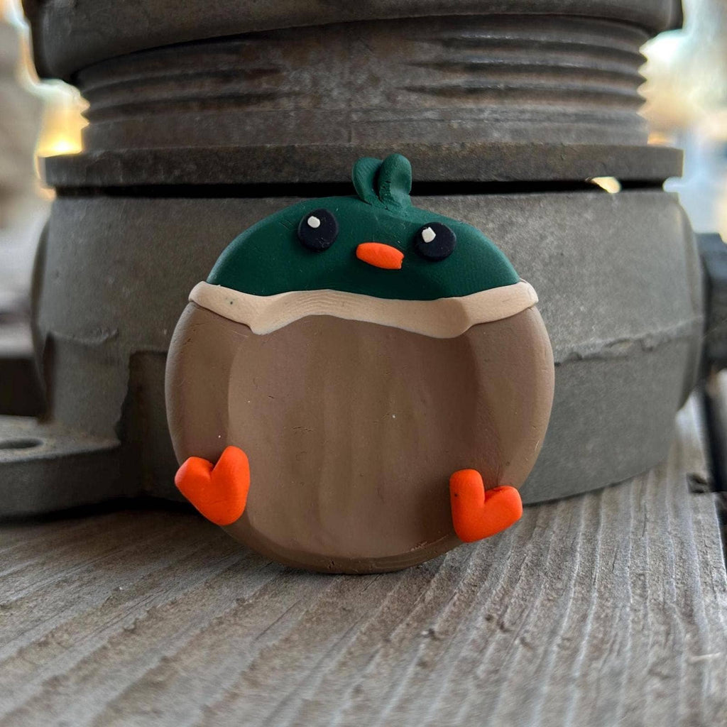 Handmade Polymer Clay Mallard Duck Fidget Keychain