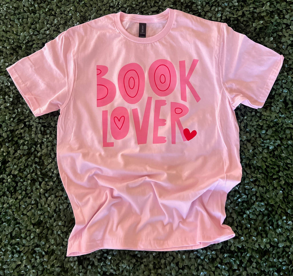 Book Lover On Gildan Softstyle Light Pink