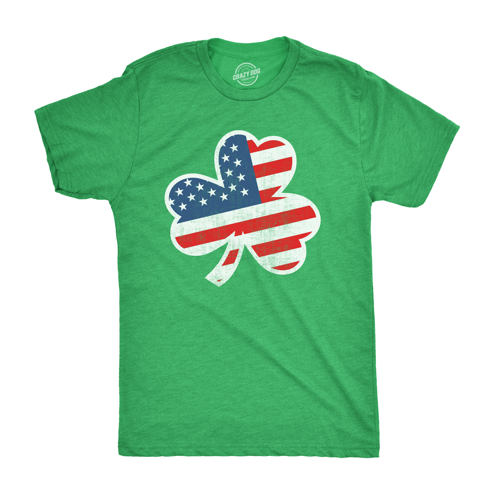 American Flag Shamrock Men's T Shirt