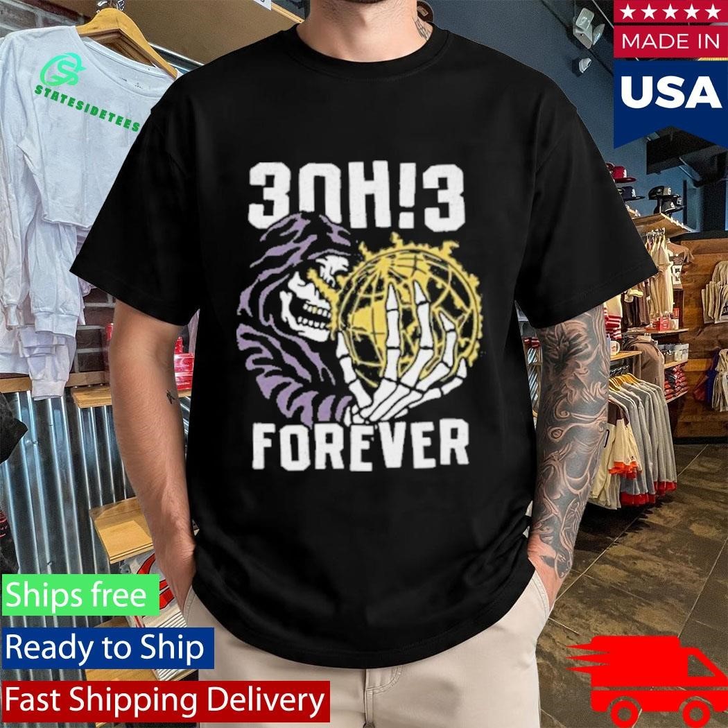 3Oh!3 Forever Skeleton Earth Shirt Unisex , , , Long Sleeve Tee