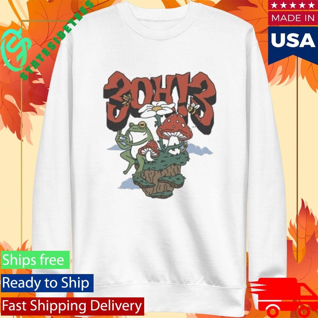 3Oh3 Frog Mushroom Flower Shirt Unisex , , , Long Sleeve Tee