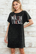 Women Nashville Graphic Print Mineral Wash Dress