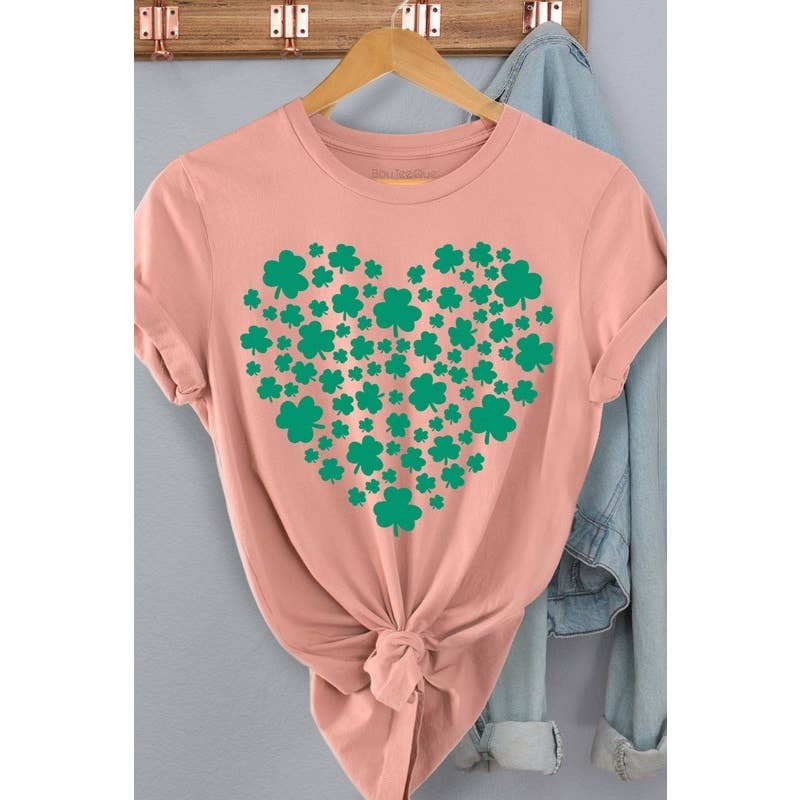 Clover Heart Saint Patricks Day Short Sleeve T Shirt