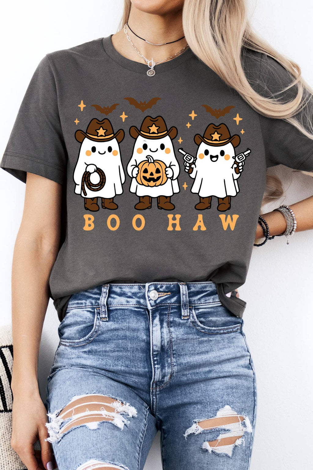 Women Halloween Graphic Print Short Sleeve Top