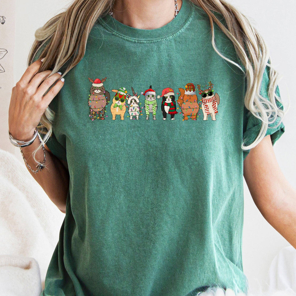 Christmas Cats, Cat Lovers, Pet Comfort Colors T-Shirt