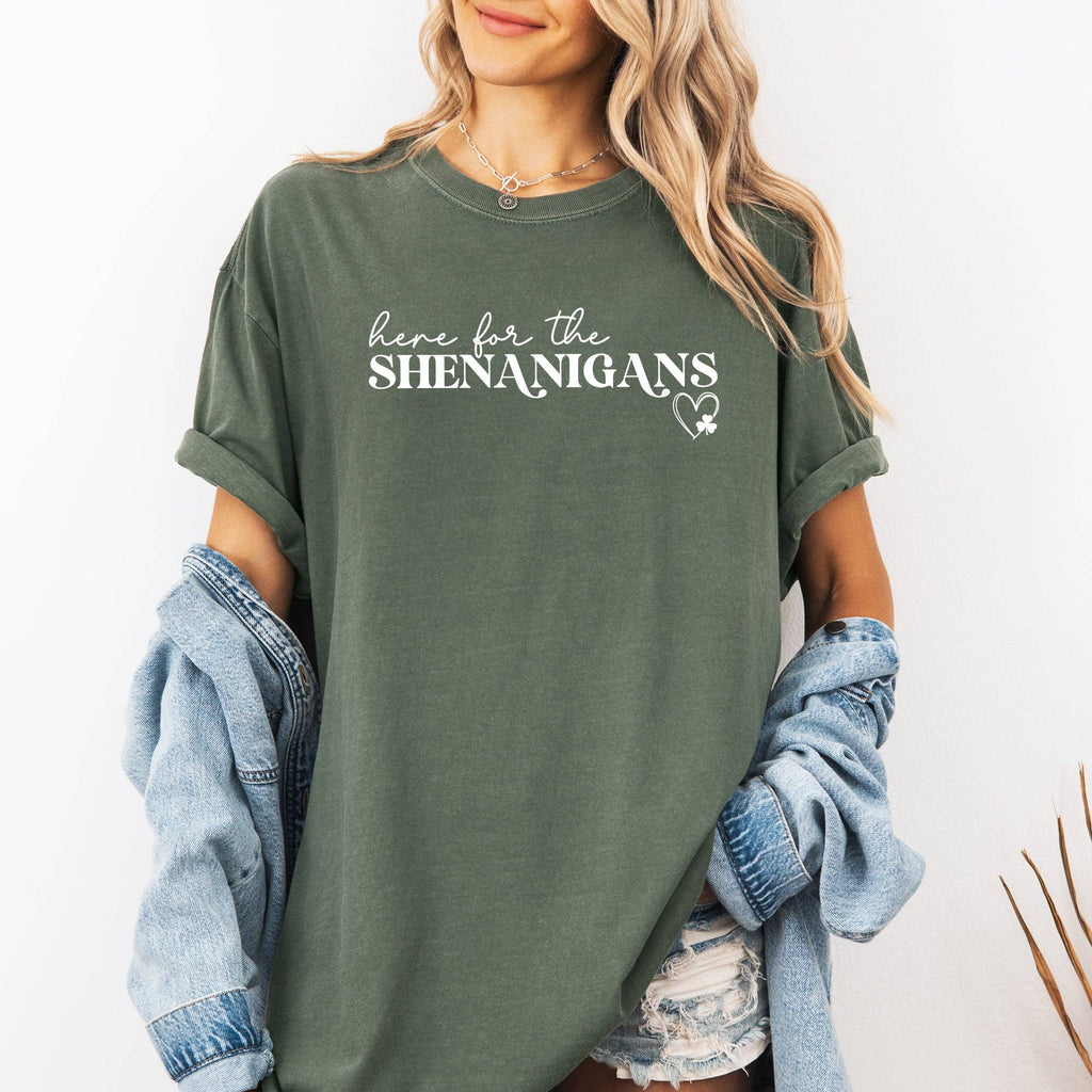 Here For the Shenanigans Funny Party St Patrick's Day Tshirt