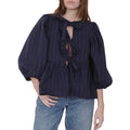 Basic Tie Front Tops Casual Solid Color Loose 3 4 Sleeve Shirt Cardigan Club Streetwear Clothes Long Sleeve Womenswear Blouse T-Shirts