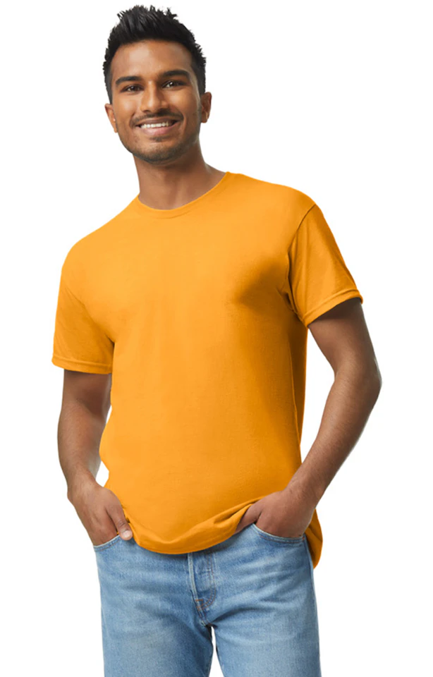 Custom Designed - T-Shirts (Gold) Adult, Gildan, Cotton
