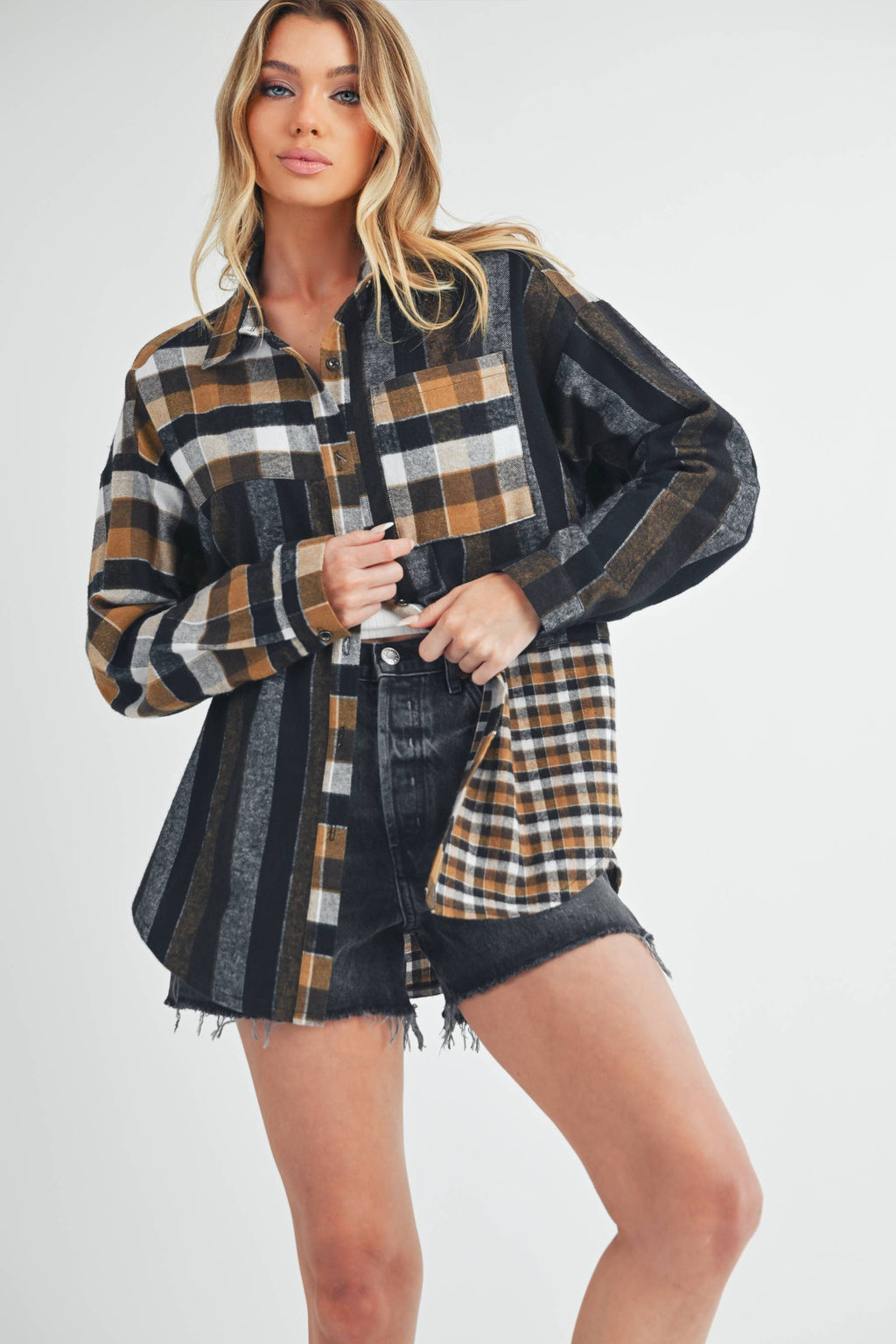 8292EN Lena Plaid Flannel Shirt 1