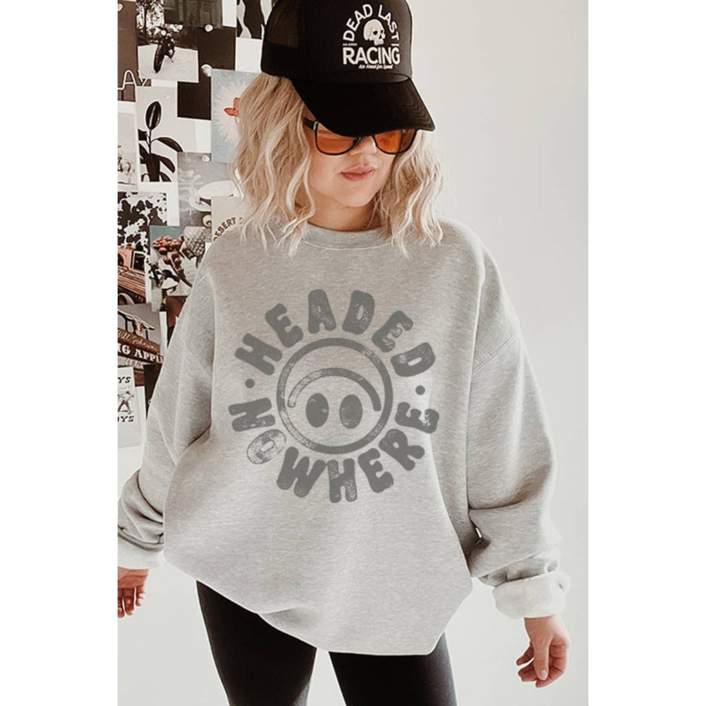 No Where Headed Vintage Graphic  Sweatshirts