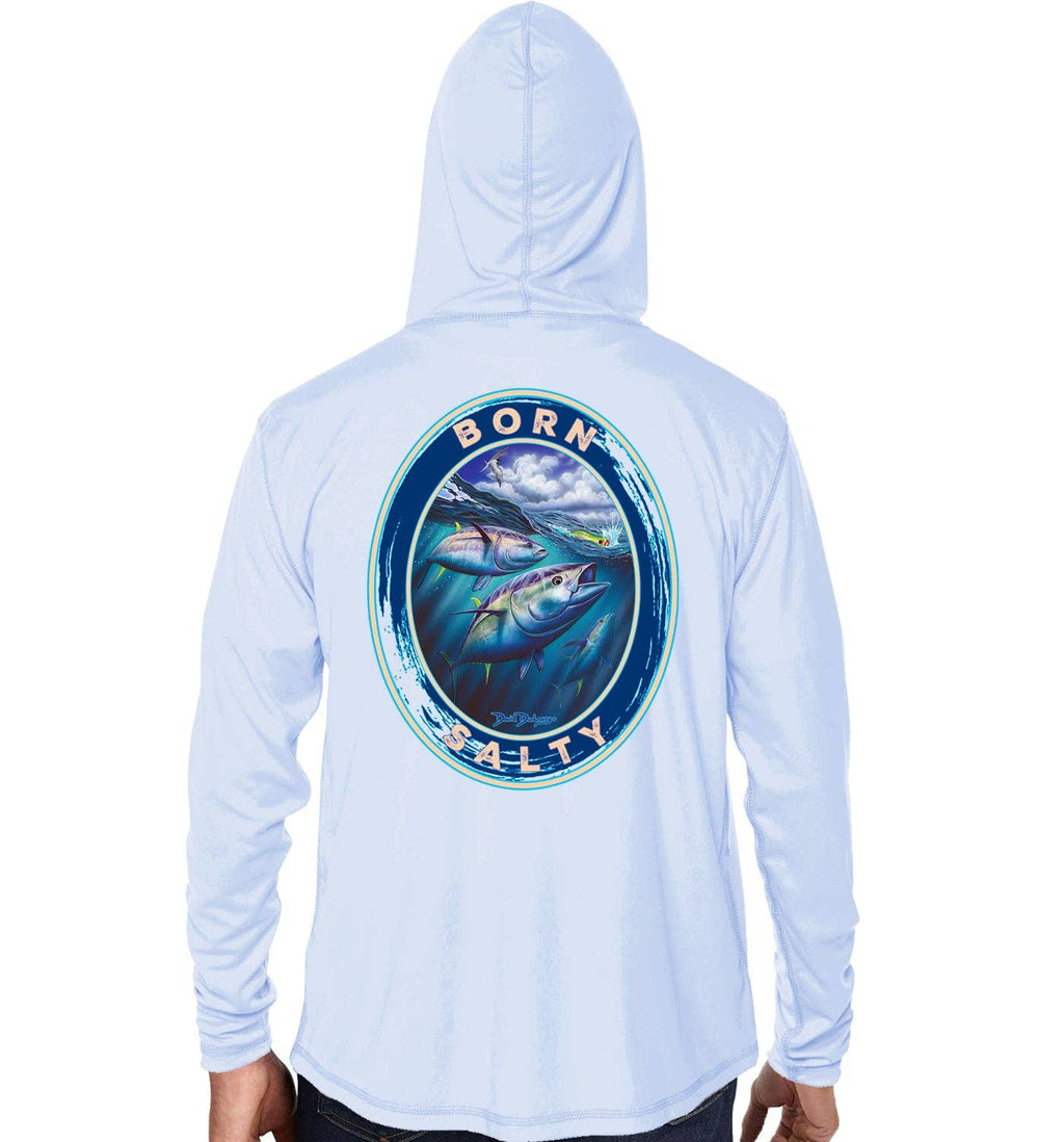 Men's Born Salty Bluefin Tuna Pearl Grey Performance Hoodie