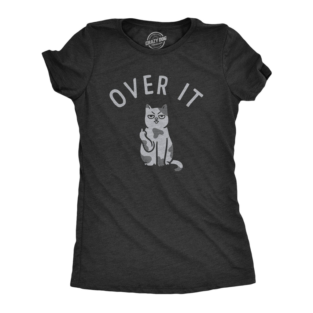 Over It Cat Women's Tshirt Cat Graphic Tee Western Plus Size