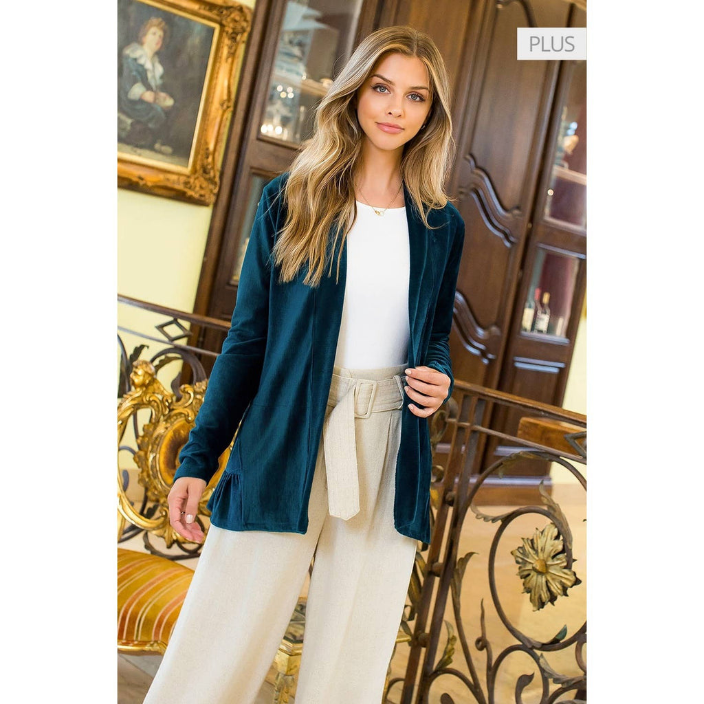/Size Xl/ Velvet Tiered Cardigan