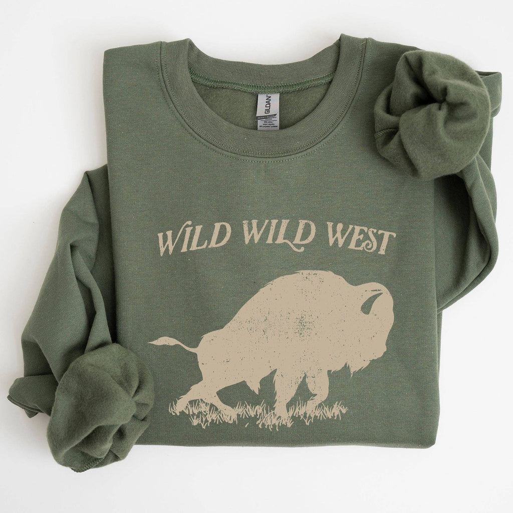 Wild Wild West, Buffalo, Country, Cowboy, Cowgirl Sweatshirt
