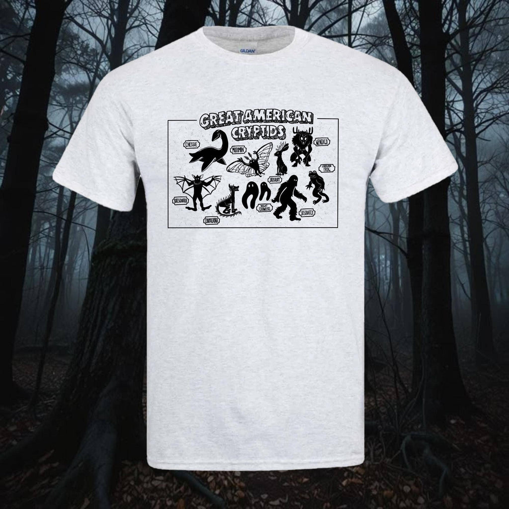 American Cryptids T-Shirt, Sasquatch, Mothman, Gil