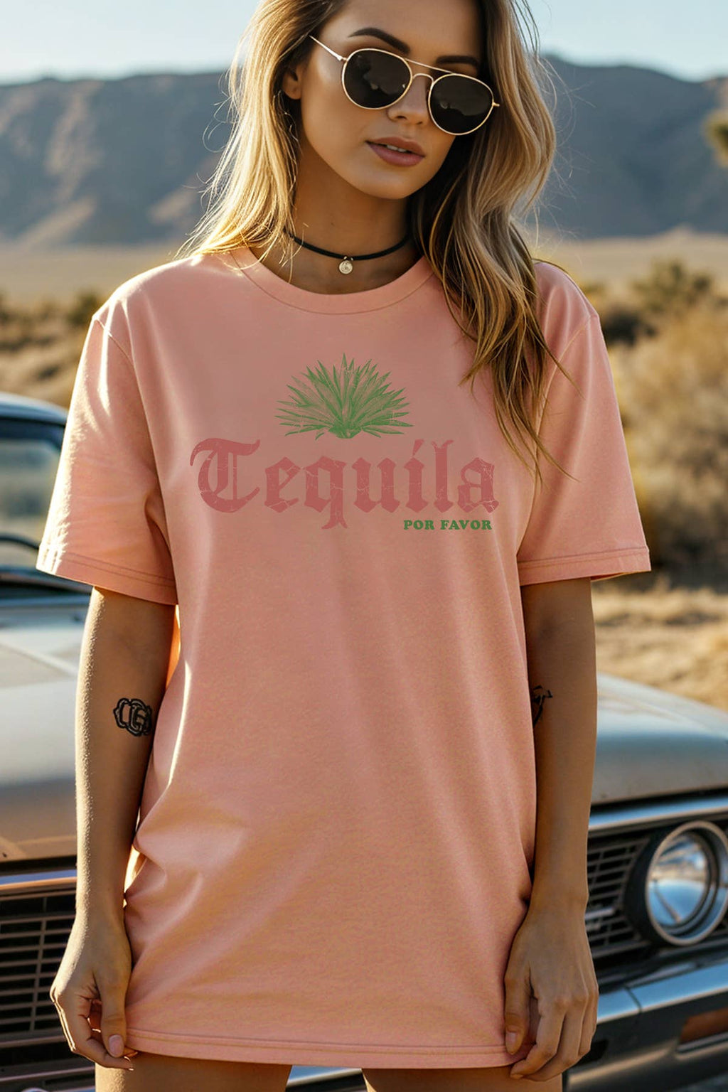 Women Tequila Graphic Print Short Sleeve Top