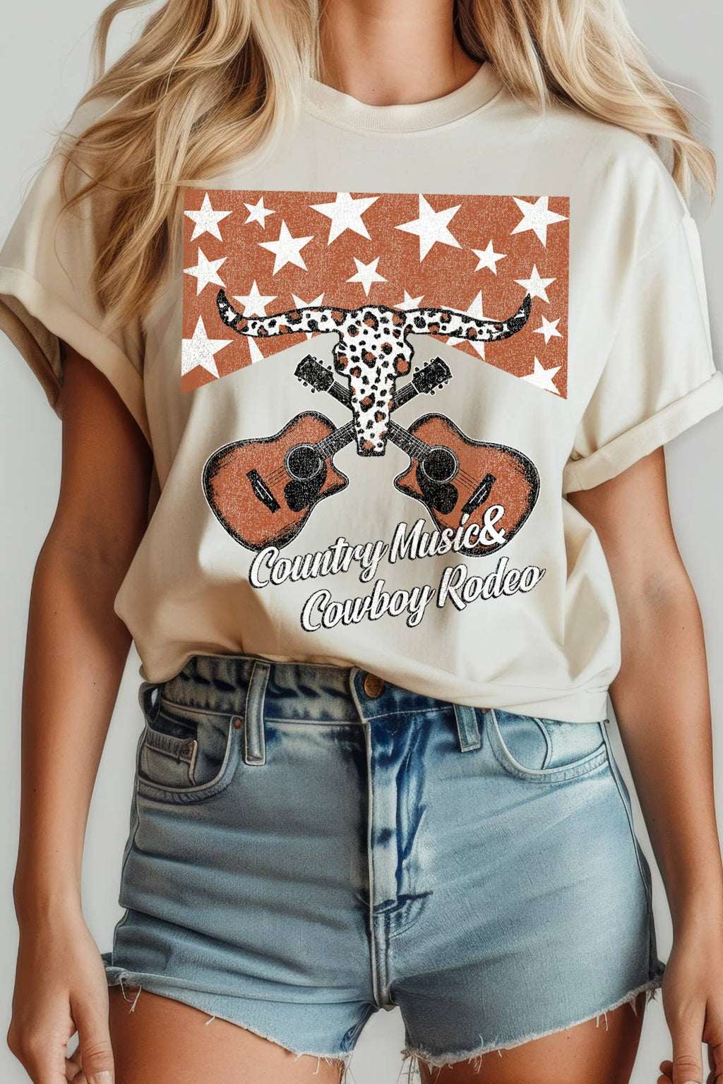 Country Music Short Sleeve Tee Graphic Print Top