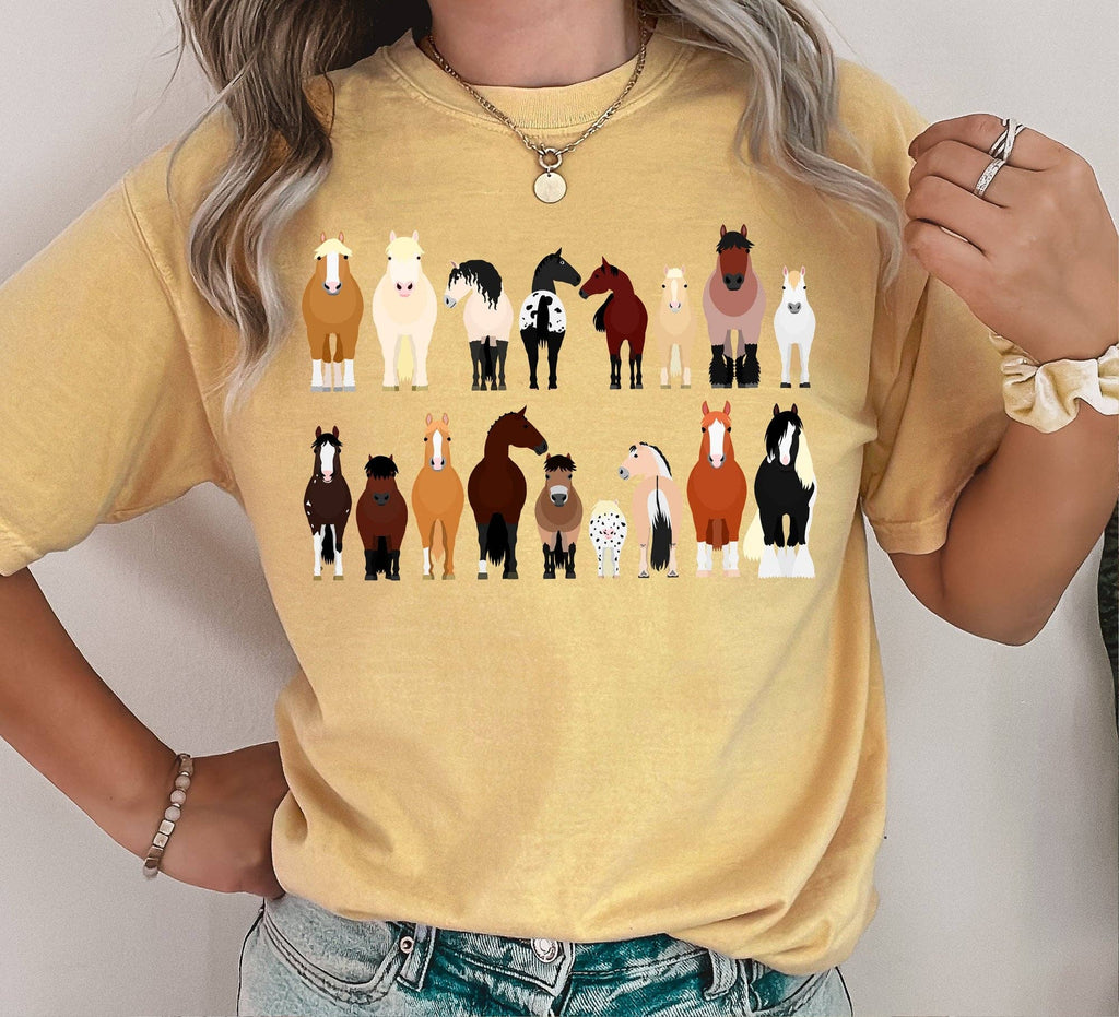 Horse Breeds Farm Animal Lover T-Shirt