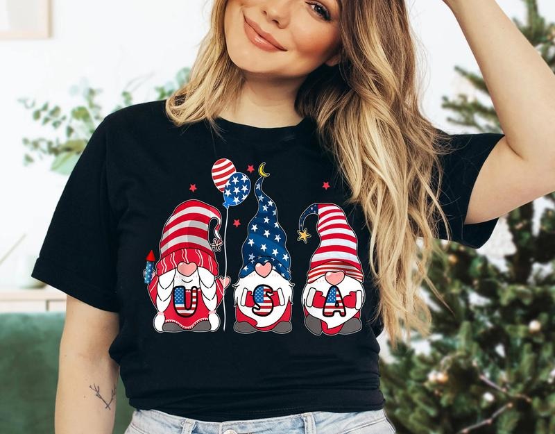 4th July Gnome Shirt 4th July Shirtpatriotic Shirt Independence Day Shirt 4th July Independence Day Usa Flag Shirt T-Shirts
