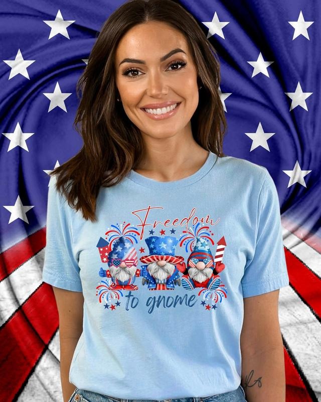 4th July Gnome Shirt Free Gnome Patriotic Funny Fourth July Shirt America Shirt Americana Shirt Independence Day Shirt T-Shirts