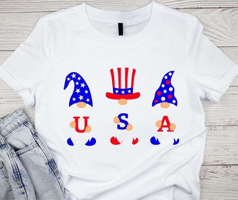 4th July Shirt 4th July Gnome Shirt Patriotic Gnome Shirt Gnome Shirt Usa Shirt T-Shirts