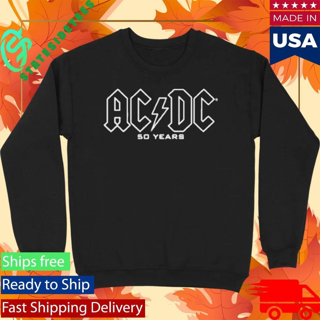 50 Years Of Acdc Logos Unisex , , , Long Sleeve Tee