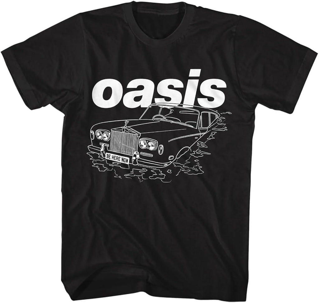 Oasis Band T Shirt Be Here Now Car Adult Black Short Sleeve 90s Rock Music Vintage Style Graphic Tees