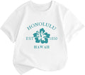 Kids Hawaiian Shirts for Girls Hibiscus Flower Graphic Tshirts Cute Beach Shirt Preppy Aesthetic Tee Summer Tops