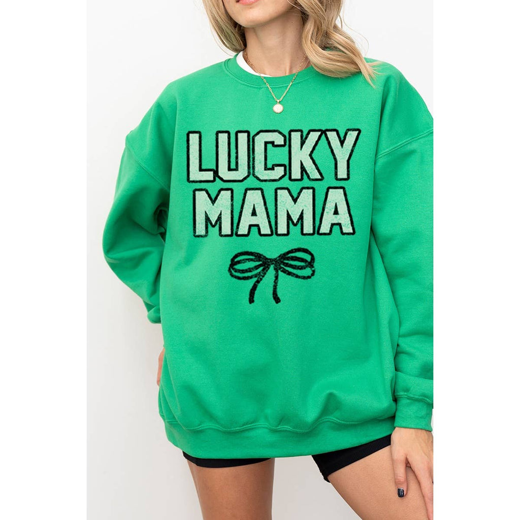 Lucky Mama Vintage Graphic  Sweatshirts