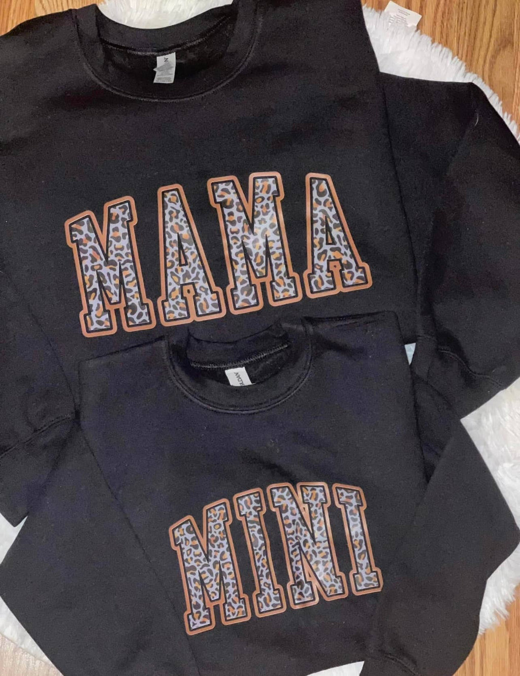 Mama/Mini Leopard Print Sweatshirts Adult/Youth/Toddler Size