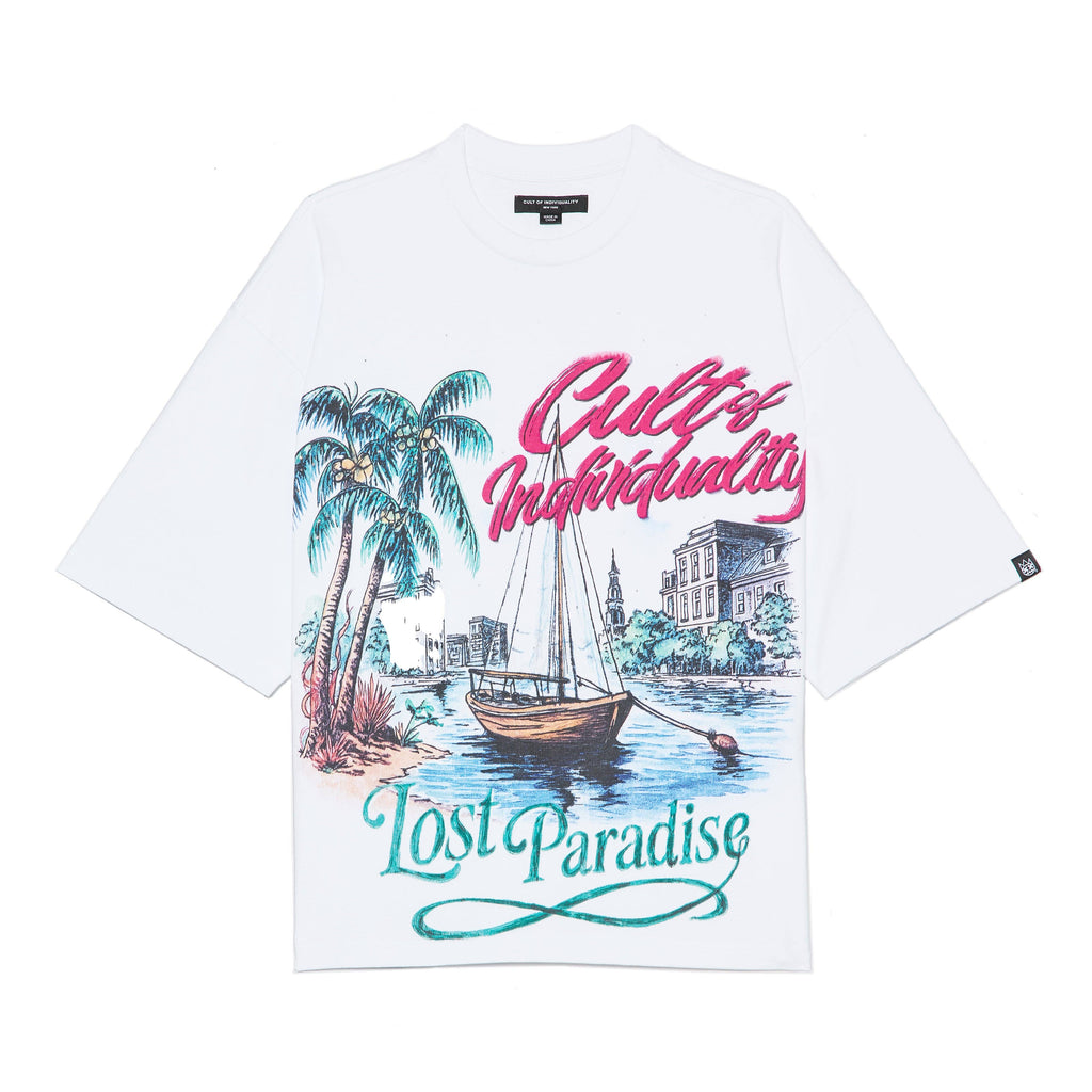 Cult's Oversized Short Sleeve Crew Neck Tee "Lost Paradise"