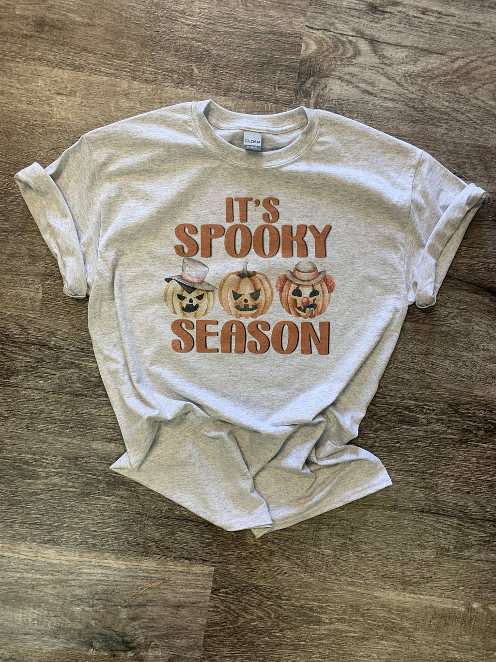 It’S Spooky Season Pumpkins with Hats On Ash Gray Tee