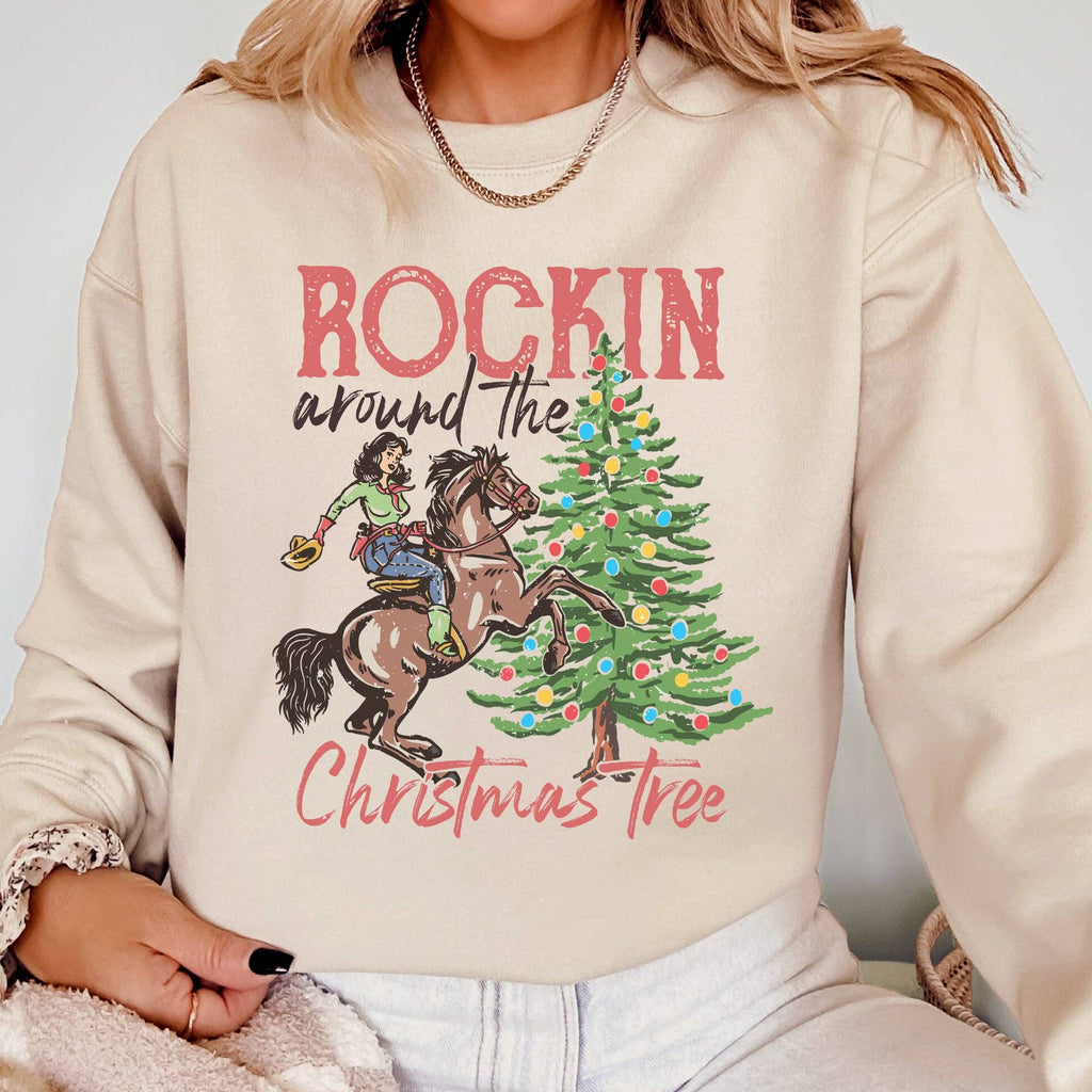 Rockin Around the Christmas Tree Cowgirl, Country Sweatshirt