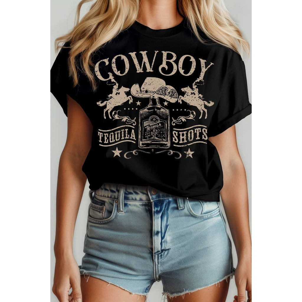 Cowboy Tequila Shot Short Sleeve Tee