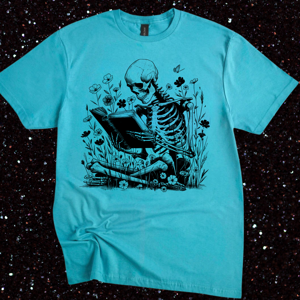Skeleton Reading T-Shirt