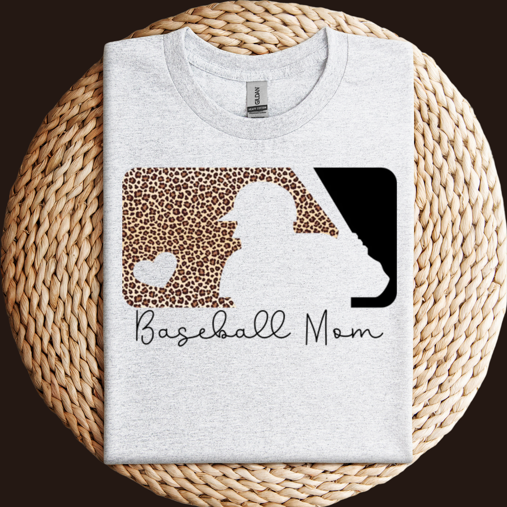 Leopard Print Baseball Mom T Shirt