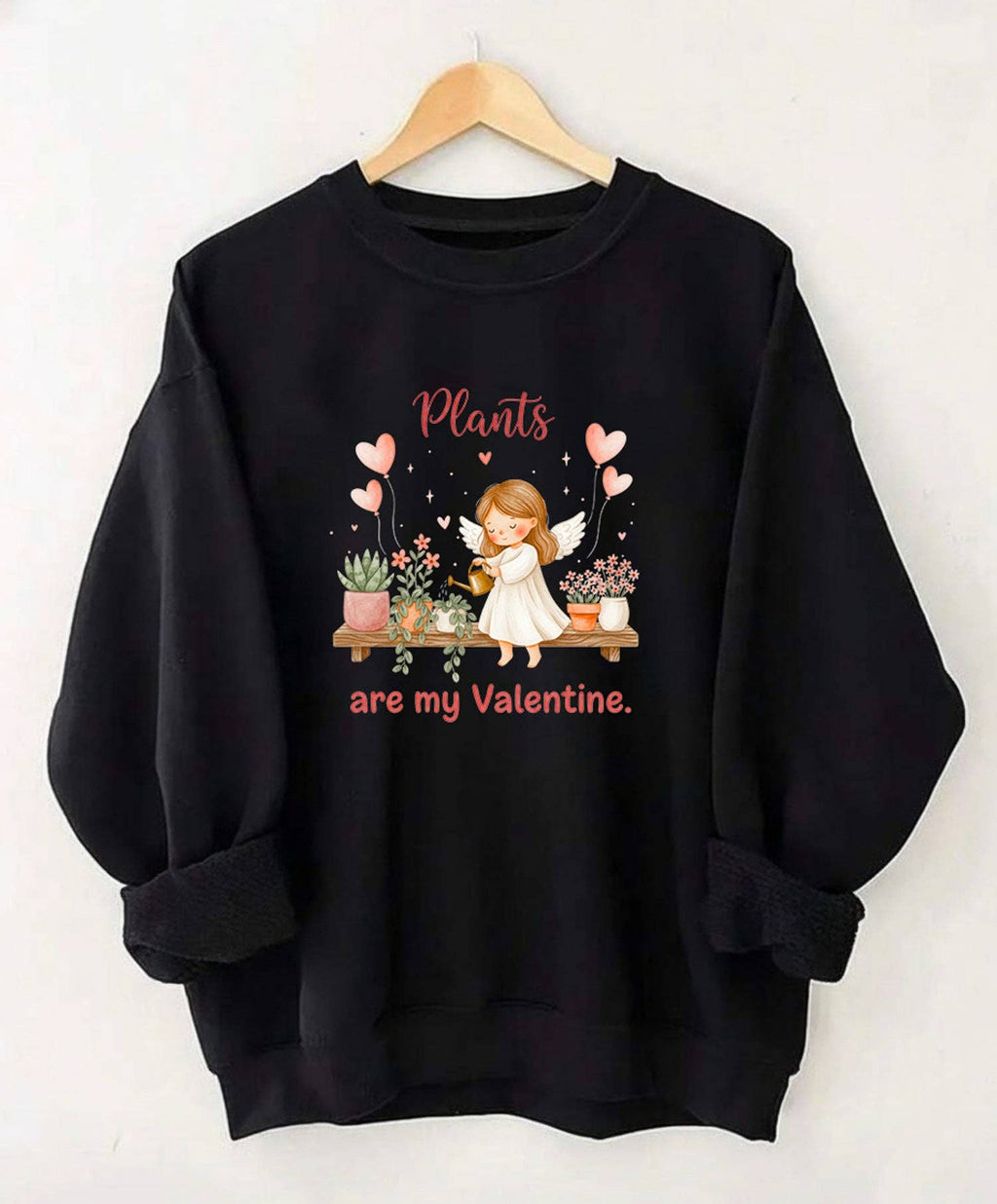 Plants Are My Valentine Sweatshirt, Valentine’S Day Plant Lover Gift, Cute Botanical Crewneck, Plant Mom Sweater