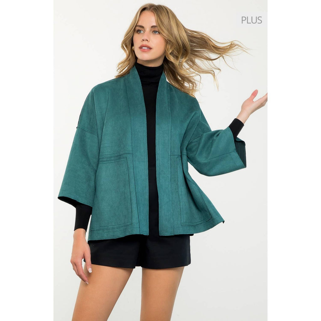 /Size Xl/ Suede Short Sleeve Coat