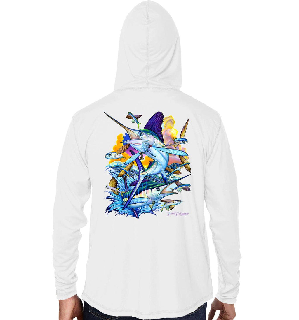 Men's White Marlin White Performance Hoodie