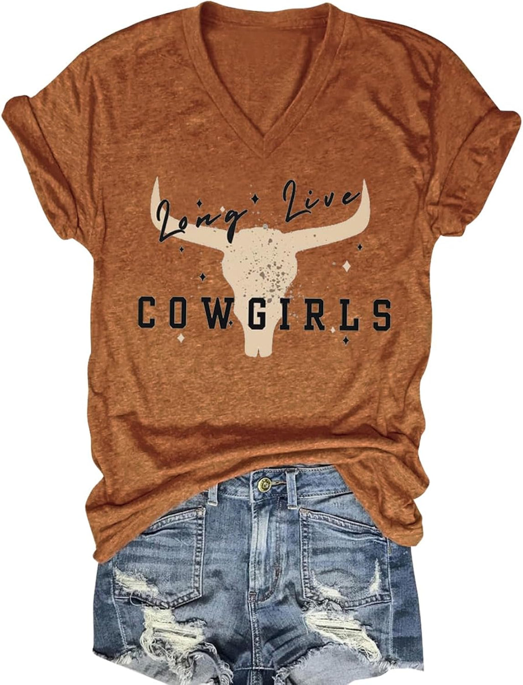 Western Country Shirt for Women Cowgirl Cartoon Boots V Neck Short Sleeve Tops Vintage Cowboy Graphic Tees