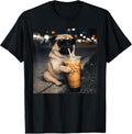 Funny Pug Drinking Iced Coffee Cute Dog Meme Humor
