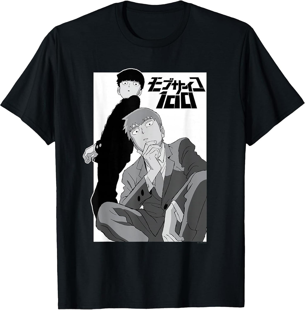 Black and White Shigeo and Arataka Anime T-Shirt
