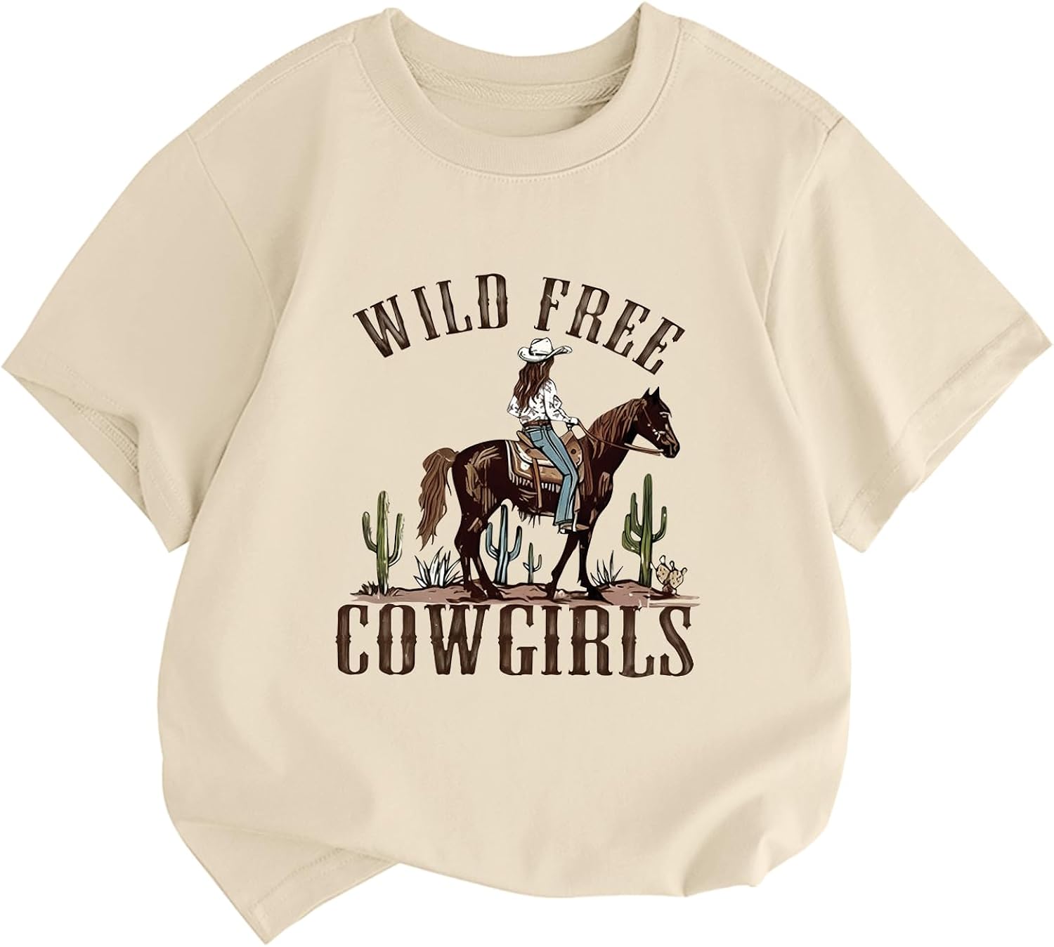 Cowgirls Shirts for Girls Western Country Rodeo T Shirts Horse Graphic Tees Kids Cowboy Vintage Short Sleeve Tops