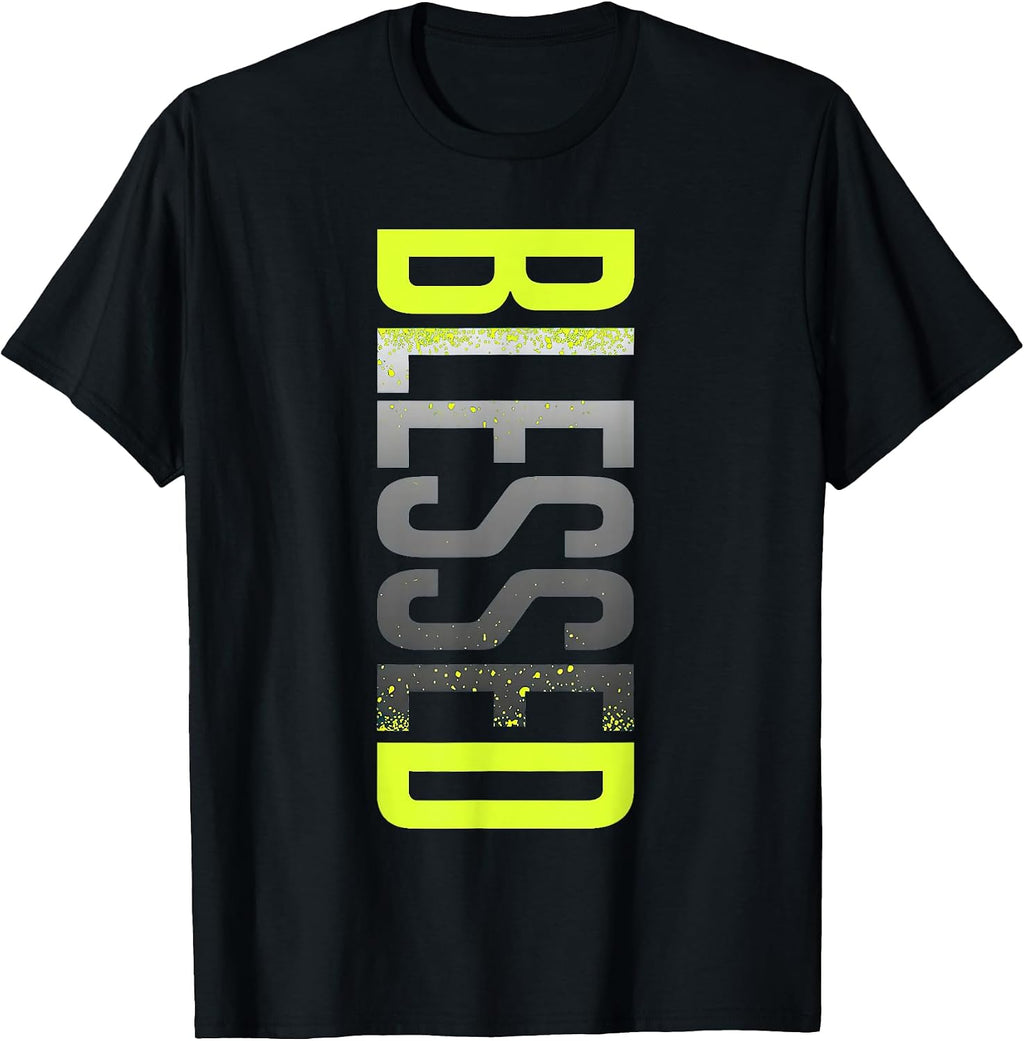 Neon Yellow Black Cool Grey Graphic Match T-Shirt