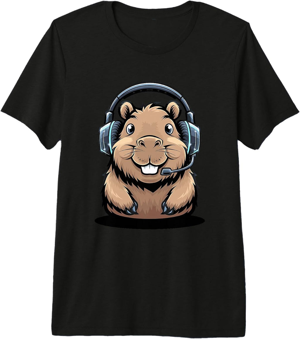 Capybara Gamer Headset Streaming Vibes Squad