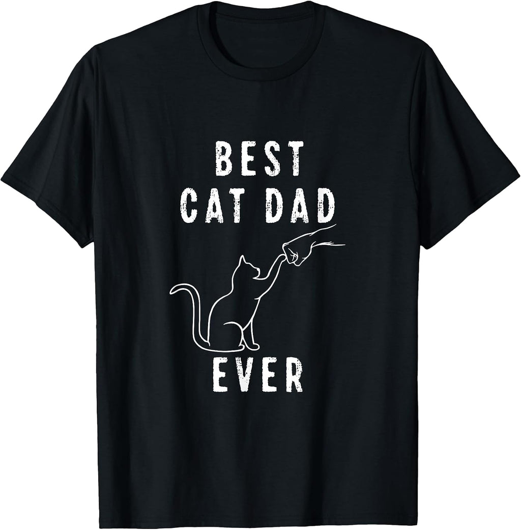 Best Cat Dad Ever Cat Daddy Paw Fist Bump Meow T-Shirt