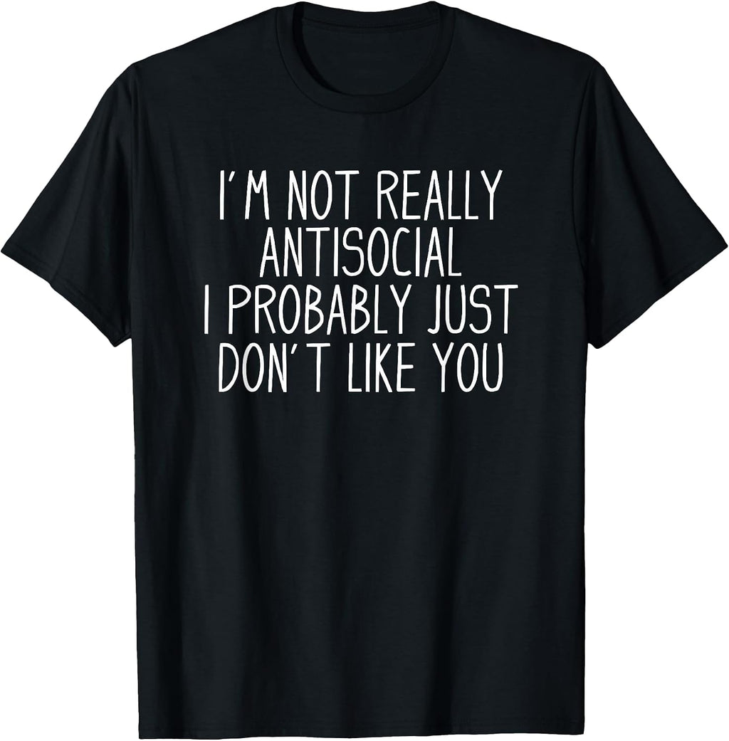 Funny Introvert Unisex-Adults Black Modern Classic T-Shirt
